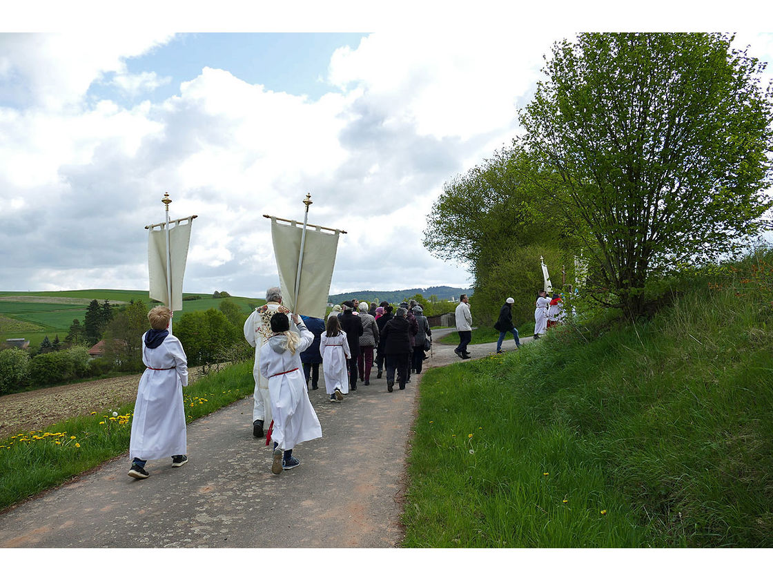 Bittprozession an der Weingartenkapelle (Foto: Karl-Franz Thiede)